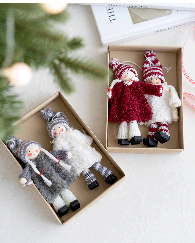 Handmade Doll Set: Cute Red and Grey Dolls - Ideal Christmas, Valentine, and Birthday Gift for Couples. Adorable and Thoughtful Handcrafted Keepsake.
