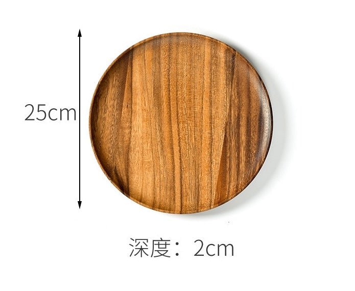 Acacia Wood Dinner Plates – Solid Wood Tableware, Multiple Sizes & Depths, Eco - Friendly Dining Essentials - Simplidecor