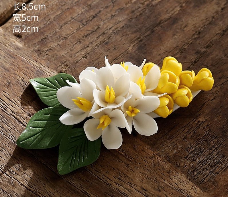 Elegance in Aroma: Handcrafted Ceramic Incense Holders with Plum Blossom and Osmanthus Branches – Perfect for Tranquil Homes and Thoughtful Gifts - Simplidecor