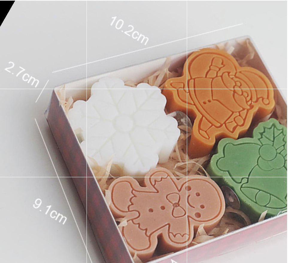 Handmade Christmas Candle Set: Adorable Festive Shapes, Perfect for Creating Holiday Atmosphere. Ideal Surprise Gifts for Children! - Simplidecor