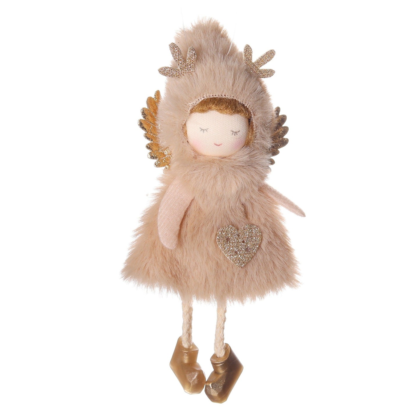Handmade Delight: Unique Plush Skirt Deer Antler Angel Doll Pendant for Festive and Birthday Decorations – Perfect Surprise Gift for Girls! Handmade Fairy Canada. - Simplidecor