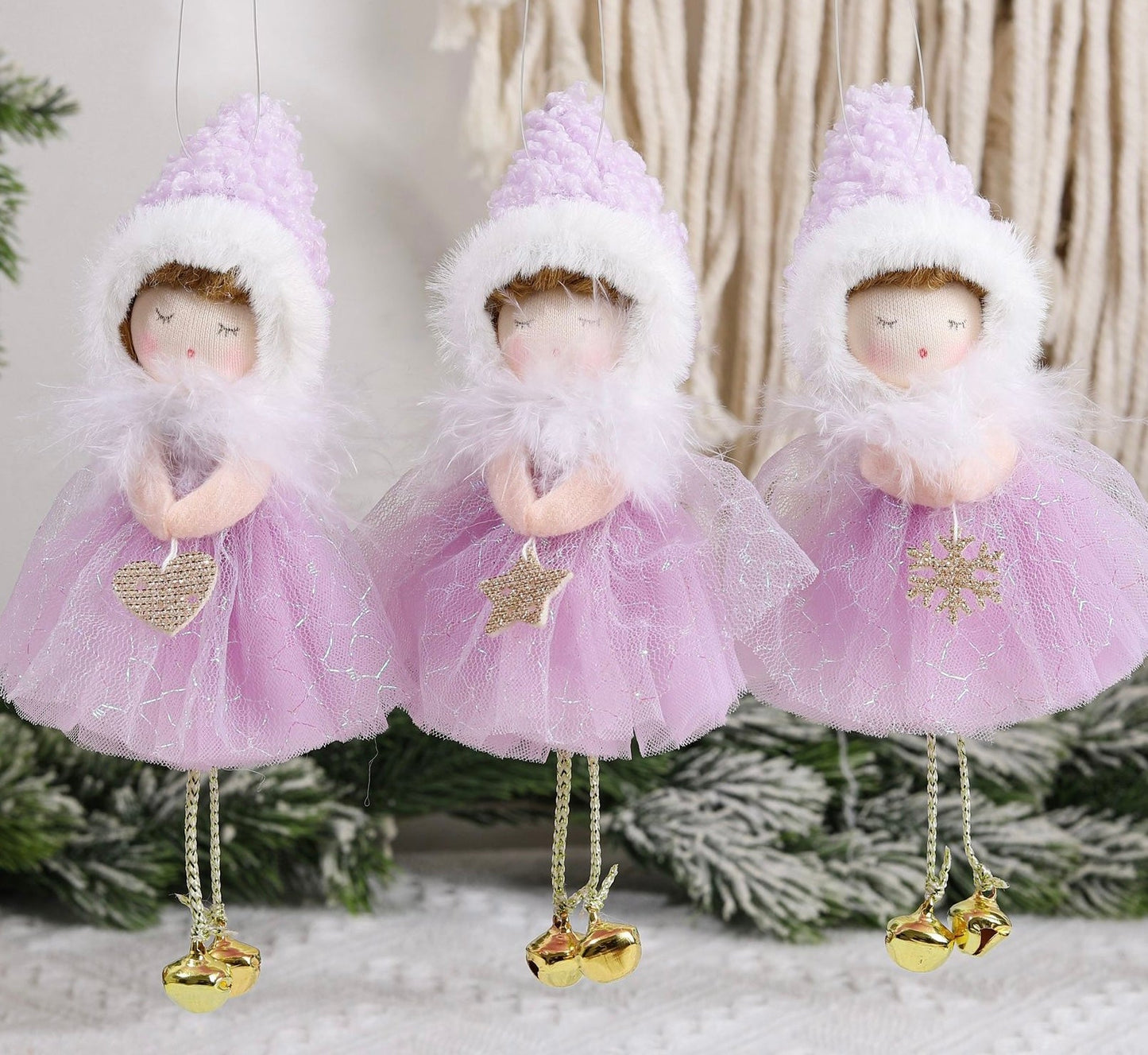 Purple Tulle Angel: Exquisite Handcrafted Ornament for Christmas, Valentine's, and Birthday Surprises, Handmade Fairy. - Simplidecor