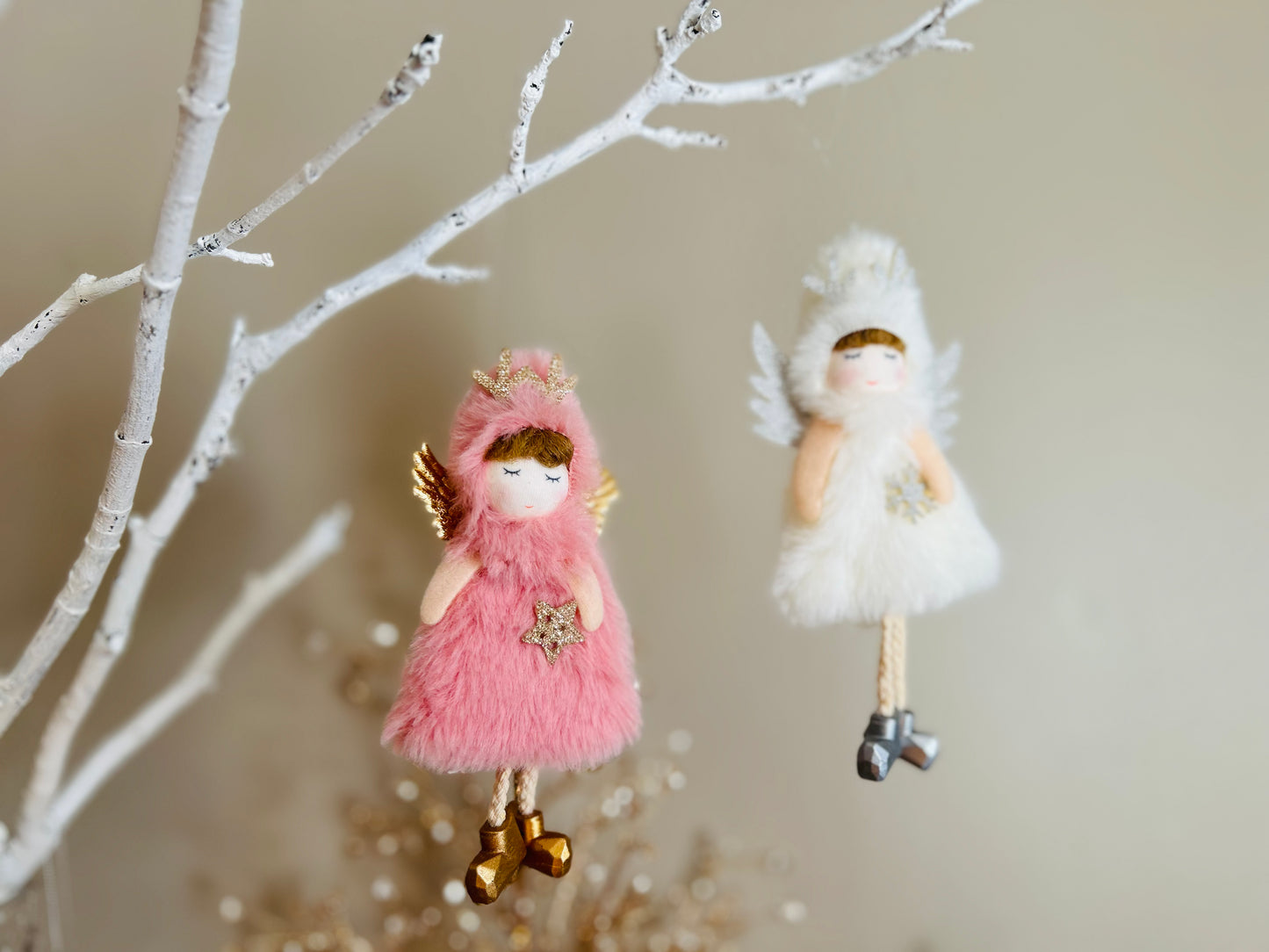 Handmade Delight: Unique Plush Skirt Deer Antler Angel Doll Pendant for Festive and Birthday Decorations – Perfect Surprise Gift for Girls! Handmade Fairy Canada.