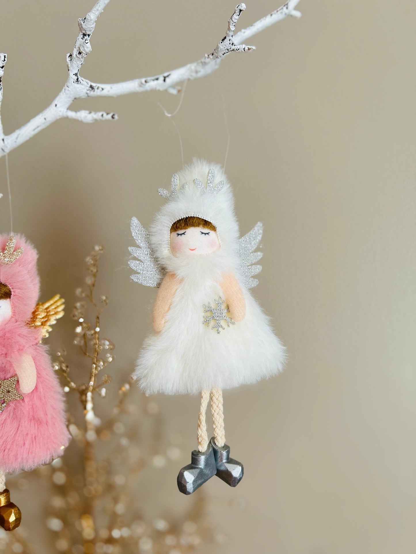 Handmade Delight: Unique Plush Skirt Deer Antler Angel Doll Pendant for Festive and Birthday Decorations – Perfect Surprise Gift for Girls! Handmade Fairy Canada.