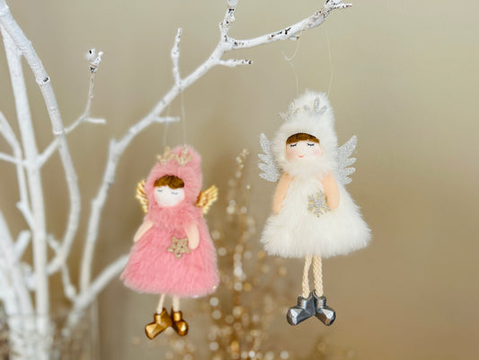 Handmade Delight: Unique Plush Skirt Deer Antler Angel Doll Pendant for Festive and Birthday Decorations – Perfect Surprise Gift for Girls! Handmade Fairy Canada.
