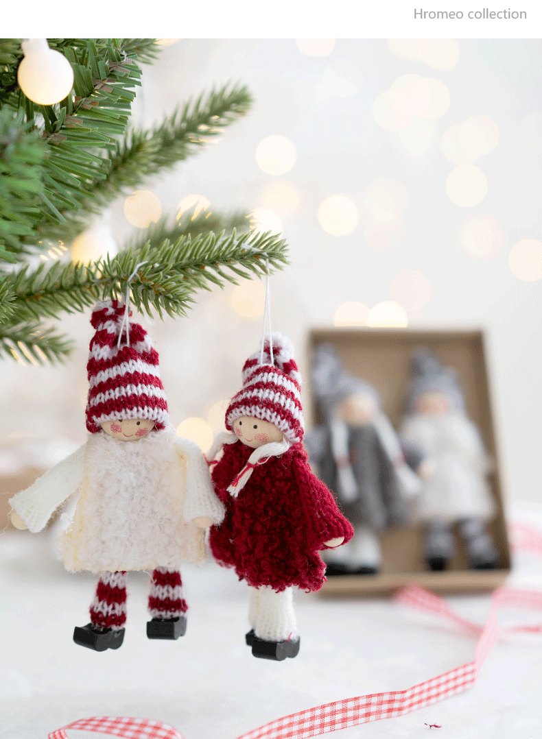 Handmade Doll Set: Cute Red and Grey Dolls - Ideal Christmas, Valentine, and Birthday Gift for Couples. Adorable and Thoughtful Handcrafted Keepsake.
