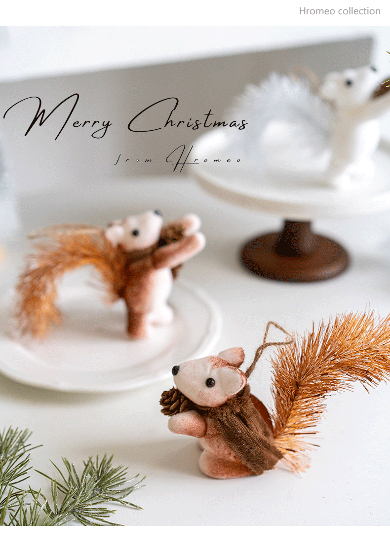 Handmade Cute Squirrel Christmas Decoration – Adorable Tree Ornament & Ideal Holiday Gift for Kids