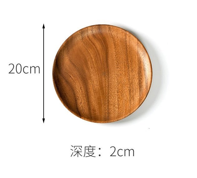 Acacia Wood Dinner Plates – Solid Wood Tableware, Multiple Sizes & Depths, Eco - Friendly Dining Essentials - Simplidecor