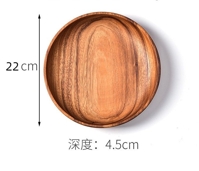 Acacia Wood Dinner Plates – Solid Wood Tableware, Multiple Sizes & Depths, Eco - Friendly Dining Essentials - Simplidecor