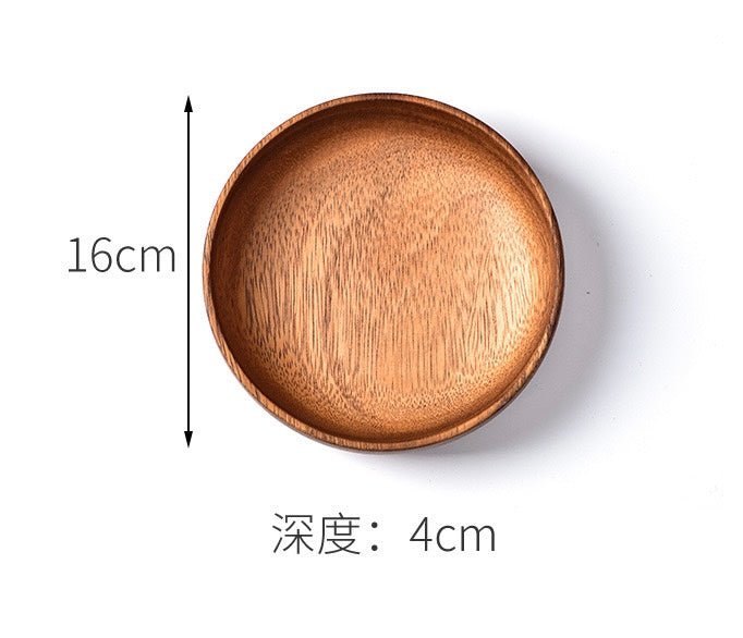 Acacia Wood Dinner Plates – Solid Wood Tableware, Multiple Sizes & Depths, Eco - Friendly Dining Essentials - Simplidecor