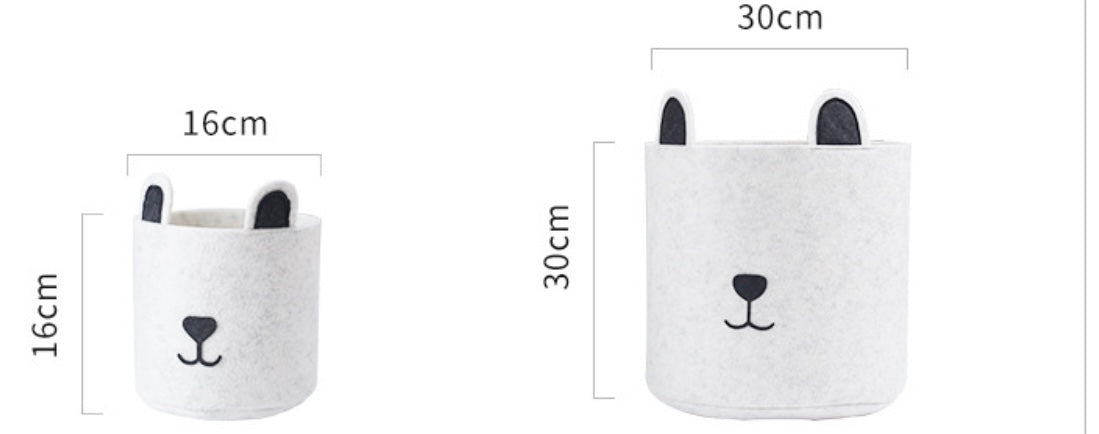 Adorable Cartoon Felt Storage Baskets: Black Cat and Beige Dog Designs in Two Sizes. Stylish and Functional Home Organization for Living Rooms, Bedrooms, Canada. - Simplidecor