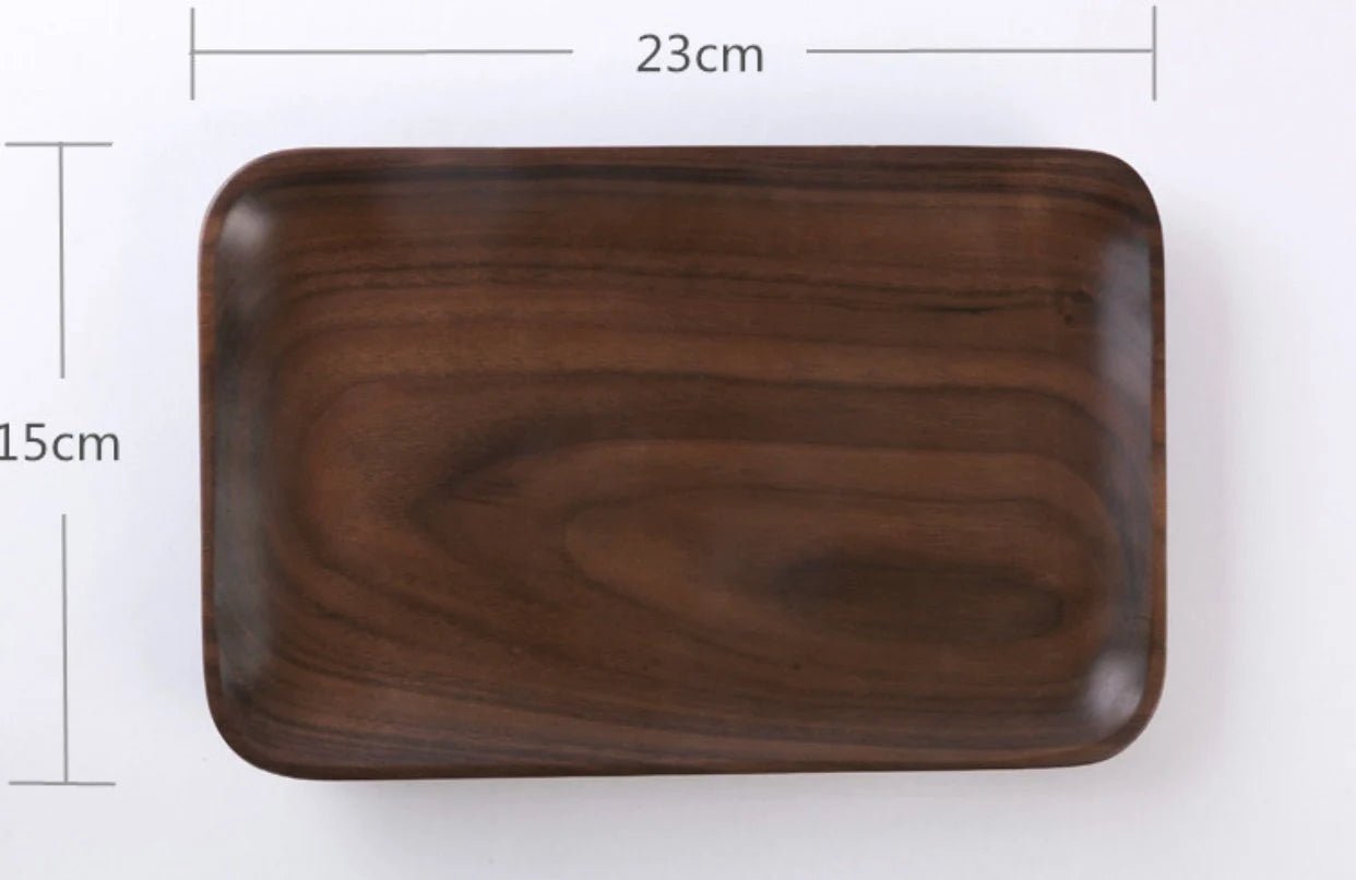 Beech & Walnut Wood Dining Plates – Minimalist Japanese Style Tableware, Round, Square & Rectangular - Simplidecor