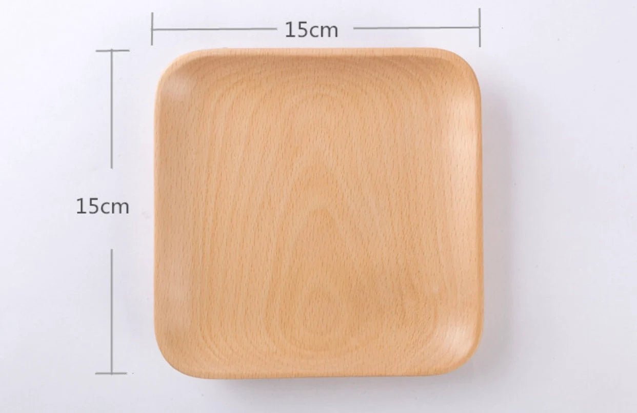 Beech & Walnut Wood Dining Plates – Minimalist Japanese Style Tableware, Round, Square & Rectangular - Simplidecor