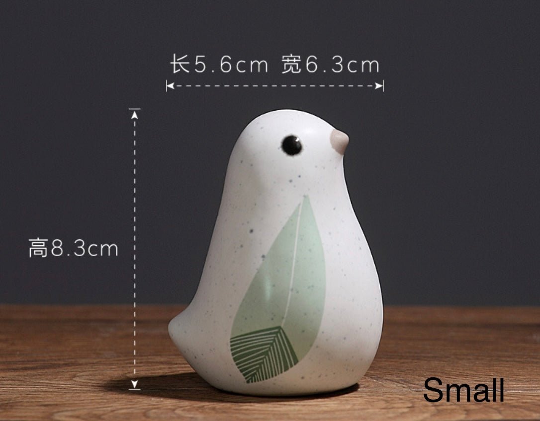 Ceramic Bird Figurines in Refreshing White and Green - Perfect Relaxation and Tranquility for Your Home Decor - Simplidecor