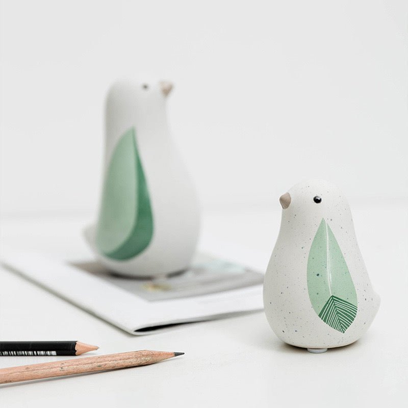 Ceramic Bird Figurines in Refreshing White and Green - Perfect Relaxation and Tranquility for Your Home Decor - Simplidecor