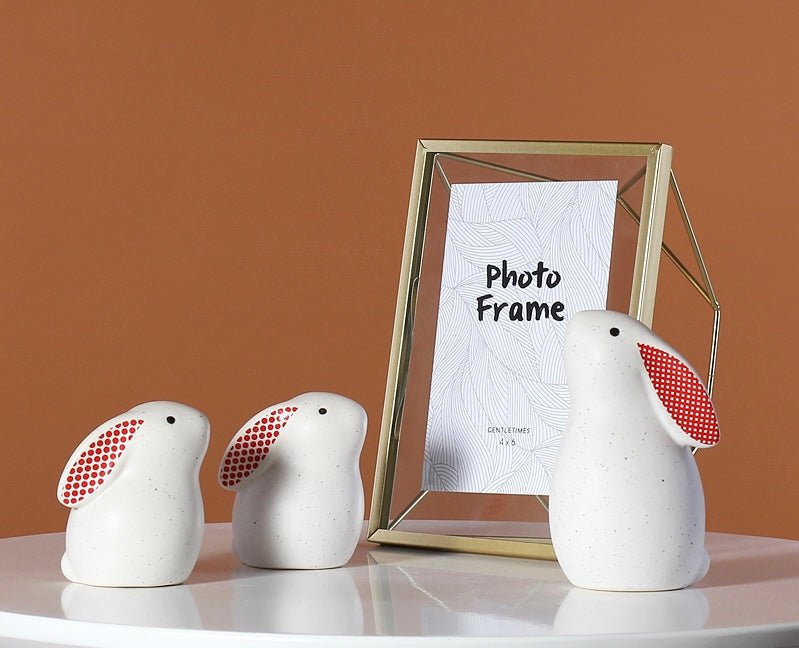 Ceramic Bunny Delight: Whimsical Decor for Home and Office – Perfect for New Homes, Weddings, and Festive Gifts - Simplidecor