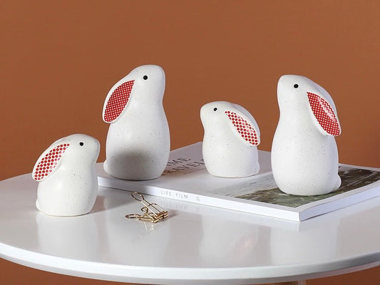 Ceramic Bunny Delight: Whimsical Decor for Home and Office – Perfect for New Homes, Weddings, and Festive Gifts - Simplidecor