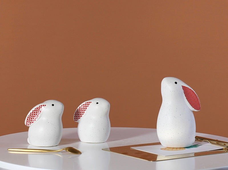 Ceramic Bunny Delight: Whimsical Decor for Home and Office – Perfect for New Homes, Weddings, and Festive Gifts - Simplidecor