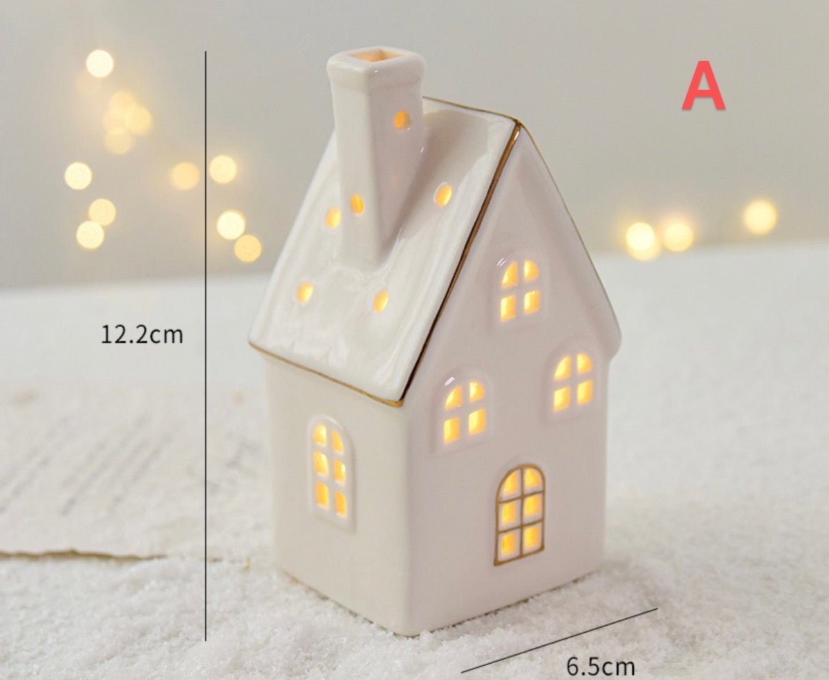 Ceramic LED Christmas Decor: Handcrafted Houses and Trees for Festive Scenes and Thoughtful Gifts - Simplidecor