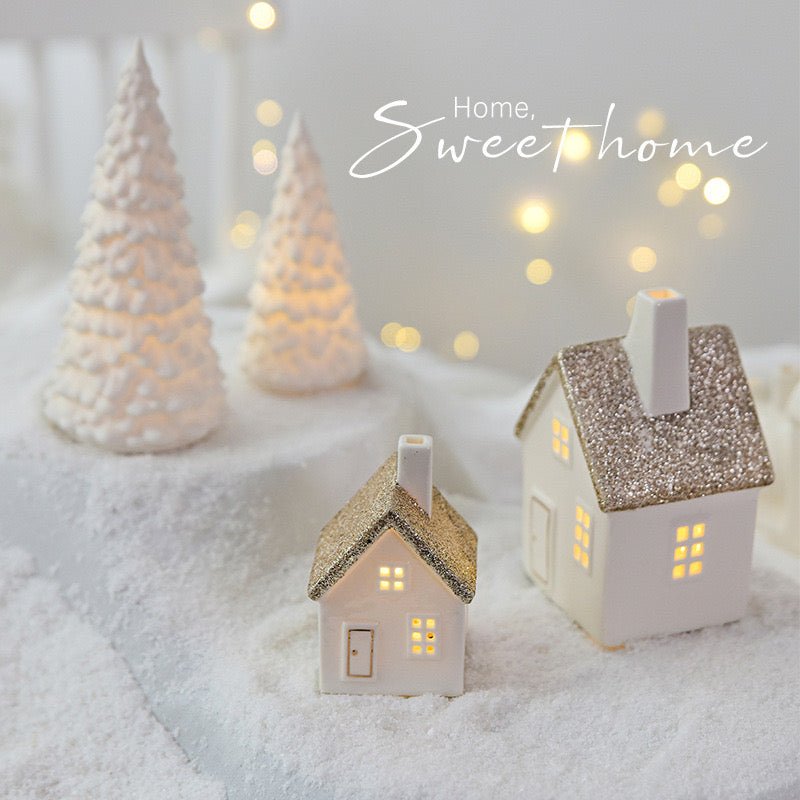 Ceramic LED Christmas Decor: Handcrafted Houses and Trees for Festive Scenes and Thoughtful Gifts - Simplidecor