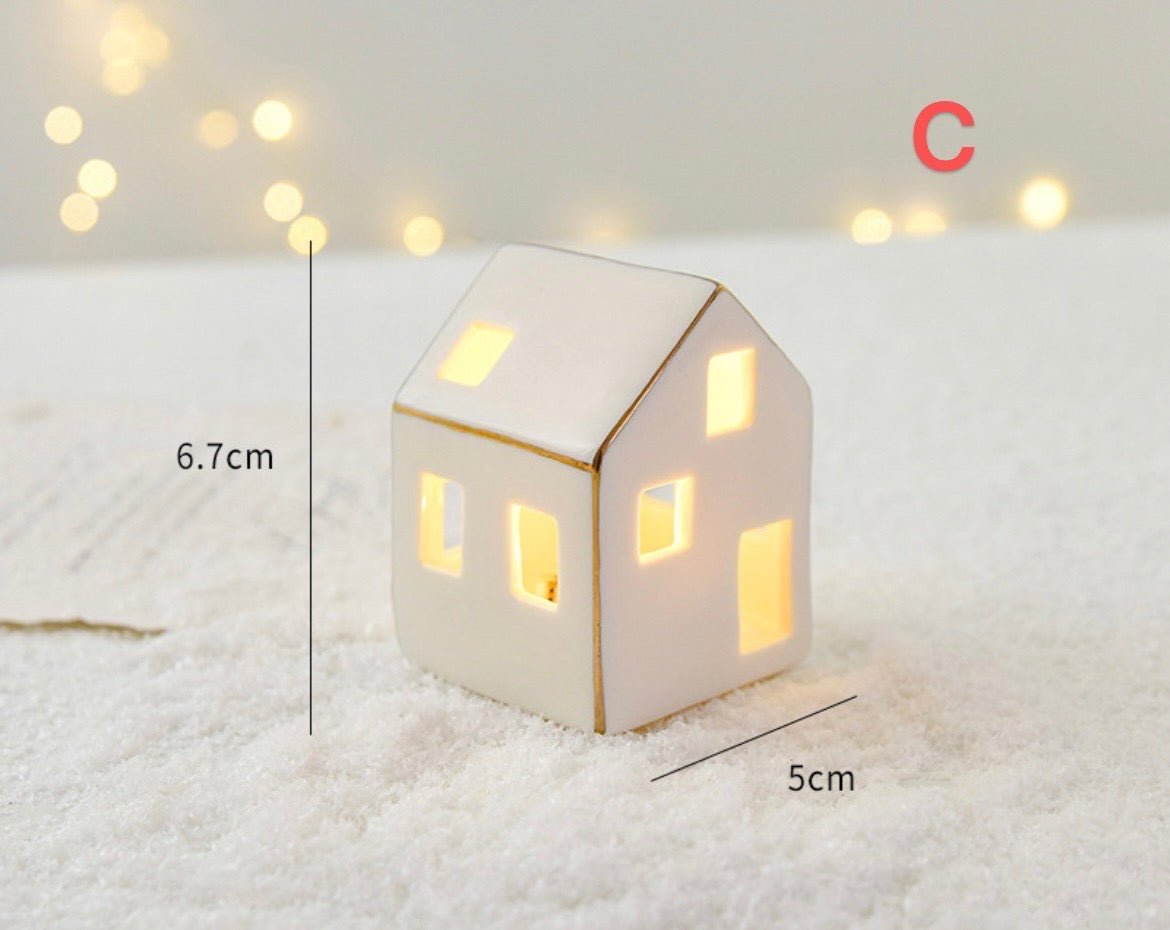 Ceramic LED Christmas Decor: Handcrafted Houses and Trees for Festive Scenes and Thoughtful Gifts - Simplidecor