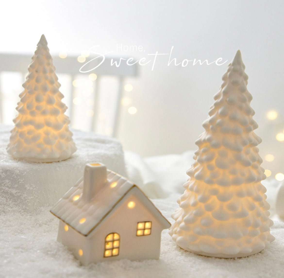 Ceramic LED Christmas Decor: Handcrafted Houses and Trees for Festive Scenes and Thoughtful Gifts - Simplidecor