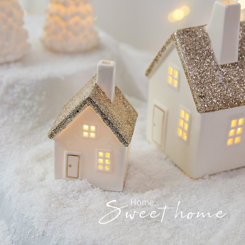 Ceramic LED Christmas Decor: Handcrafted Houses and Trees for Festive Scenes and Thoughtful Gifts - Simplidecor