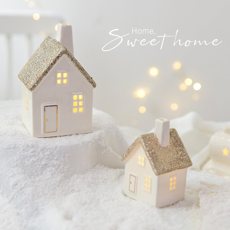 Ceramic LED Christmas Decor: Handcrafted Houses and Trees for Festive Scenes and Thoughtful Gifts - Simplidecor