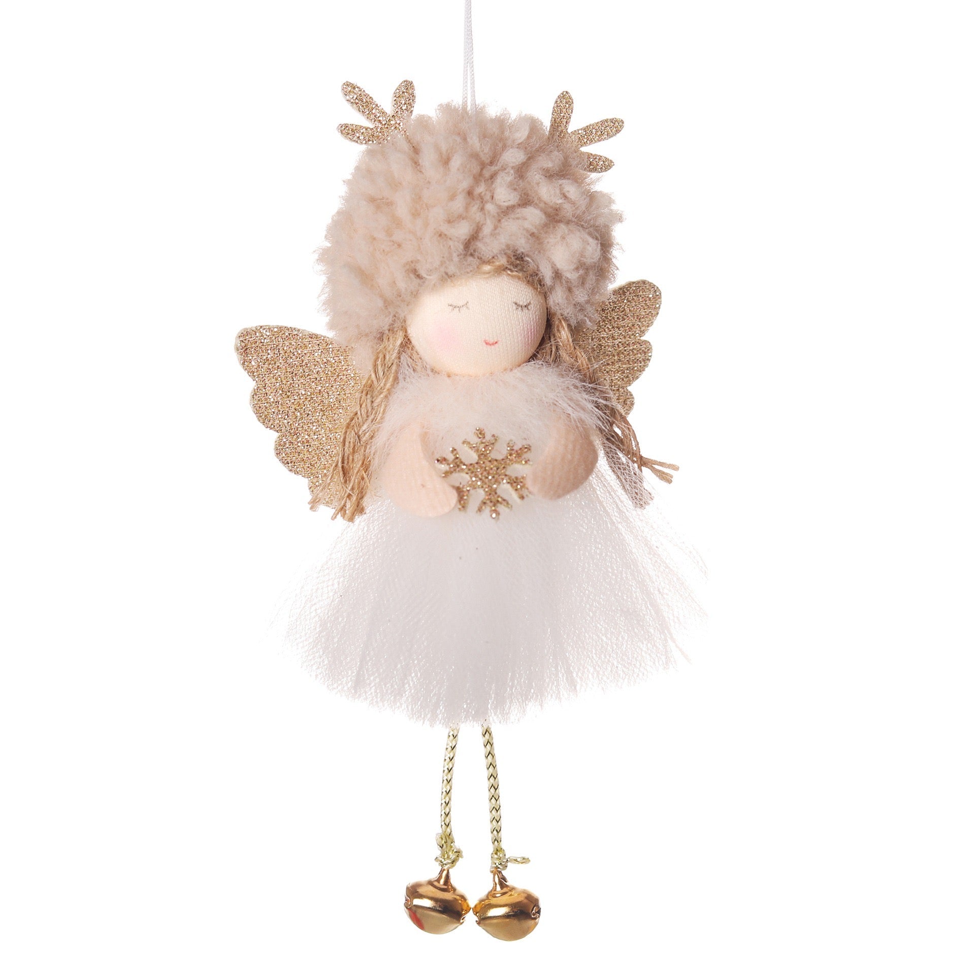 Charming Handmade Angel with Tulle Skirt and Golden Antlers: A Joyful Gift for Girls on Birthdays and Special Occasions, Handmade Fairy Canada. - Simplidecor