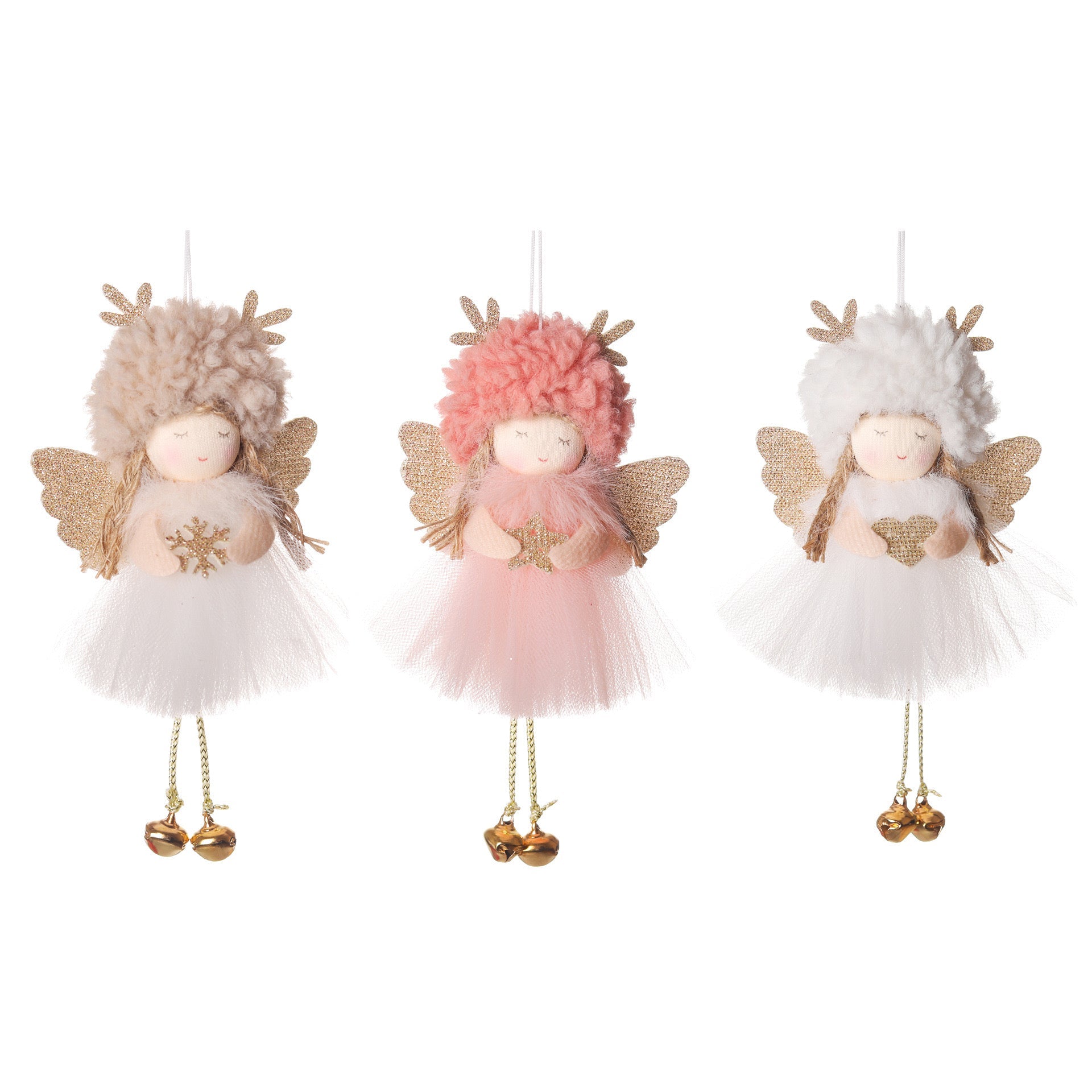 Charming Handmade Angel with Tulle Skirt and Golden Antlers: A Joyful Gift for Girls on Birthdays and Special Occasions, Handmade Fairy Canada. - Simplidecor