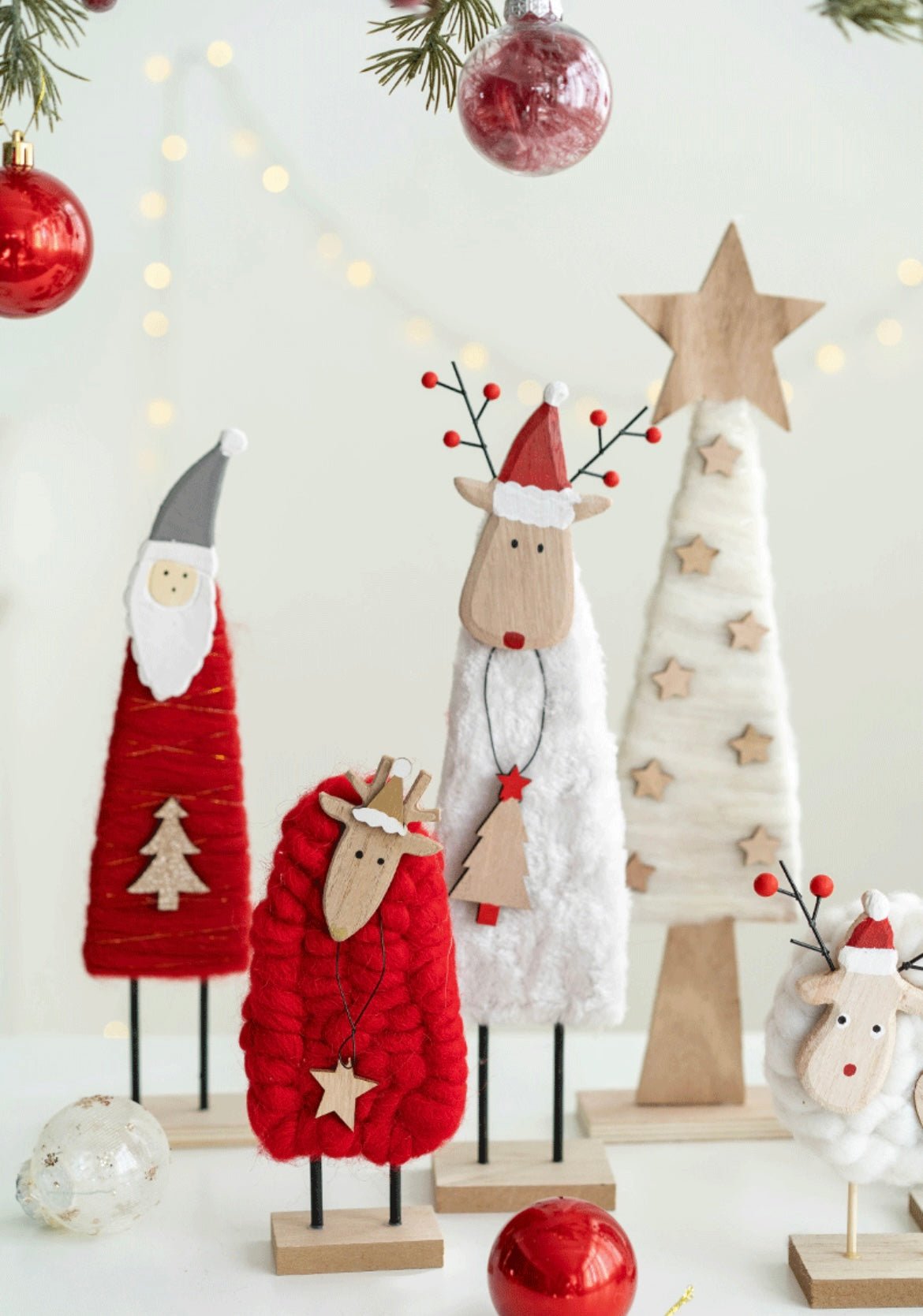 Charming Handmade Wool and Wood Table Stand Decor Collection for Festive Delight - Simplidecor