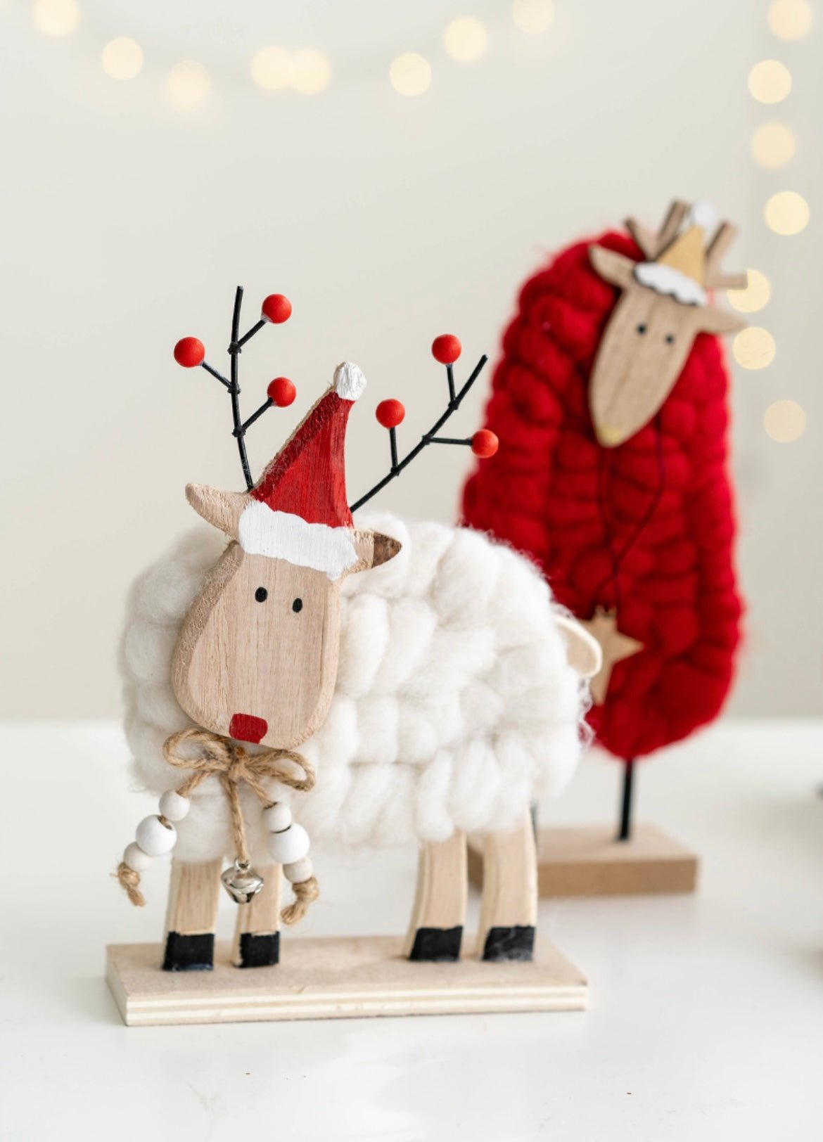 Charming Handmade Wool and Wood Table Stand Decor Collection for Festive Delight - Simplidecor