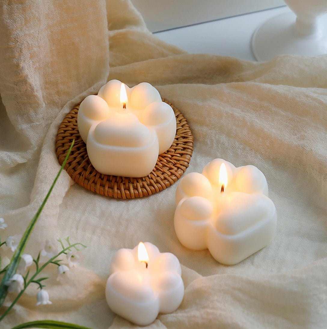 Cherish Special Moments with Cute Dog Paw Handmade Candles – Ideal Pet Birthday Gift with a Touch of Rose Fragrance for Festive Joy! - Simplidecor