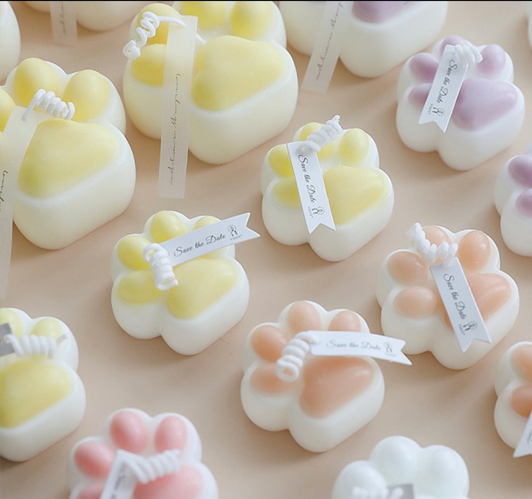 Cherish Special Moments with Cute Dog Paw Handmade Candles – Ideal Pet Birthday Gift with a Touch of Rose Fragrance for Festive Joy! - Simplidecor