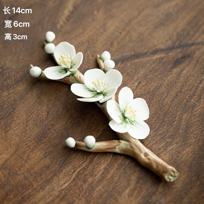 Elegance in Aroma: Handcrafted Ceramic Incense Holders with Plum Blossom and Osmanthus Branches – Perfect for Tranquil Homes and Thoughtful Gifts - Simplidecor