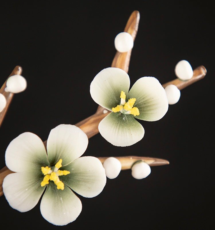 Elegance in Aroma: Handcrafted Ceramic Incense Holders with Plum Blossom and Osmanthus Branches – Perfect for Tranquil Homes and Thoughtful Gifts - Simplidecor