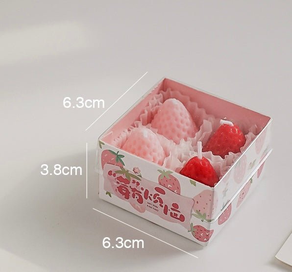 Elevate Celebrations with Strawberry - Shaped Candles: Fragrant Delight for Birthdays, Holidays, Weddings. Choose Red or Pink for a Whimsical Atmosphere! - Simplidecor