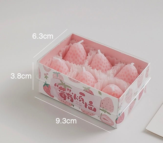 Elevate Celebrations with Strawberry - Shaped Candles: Fragrant Delight for Birthdays, Holidays, Weddings. Choose Red or Pink for a Whimsical Atmosphere! - Simplidecor