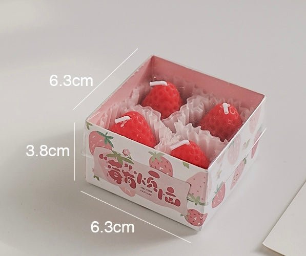 Elevate Celebrations with Strawberry - Shaped Candles: Fragrant Delight for Birthdays, Holidays, Weddings. Choose Red or Pink for a Whimsical Atmosphere! - Simplidecor