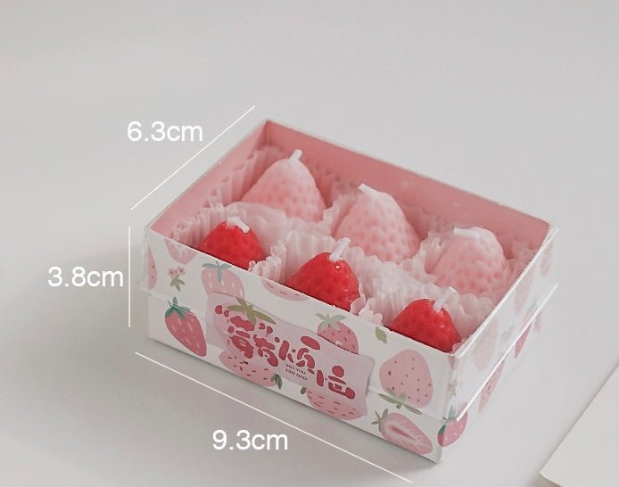 Elevate Celebrations with Strawberry - Shaped Candles: Fragrant Delight for Birthdays, Holidays, Weddings. Choose Red or Pink for a Whimsical Atmosphere! - Simplidecor