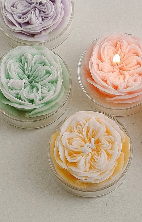 Elevate Every Occasion with Exquisite Rose - Shaped Candles in Transparent Glass Cups: Set the Perfect Ambiance with Scents like French Lavender, Sage Sea Salt, and More! - Simplidecor