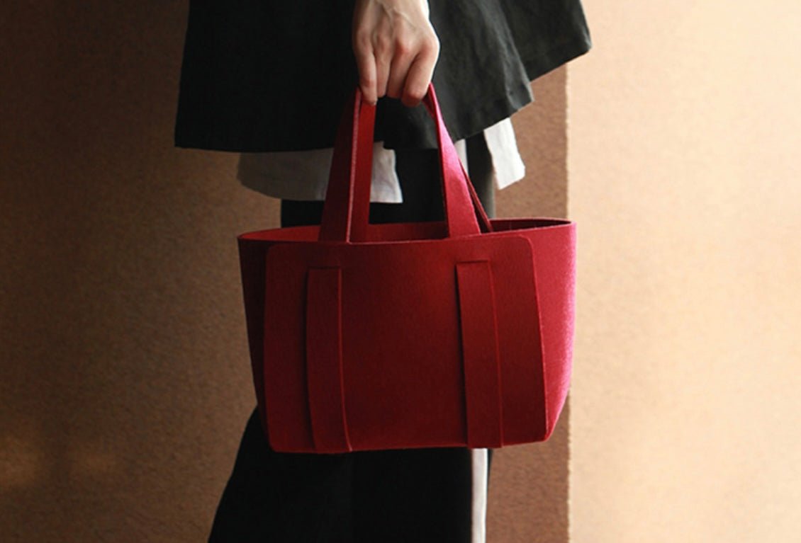 Elevate Everyday Style: Large Felt Tote Shoppers Bag for Craft, Knitting, and More – Stylish, Functional, and Easy to Fold! - Simplidecor