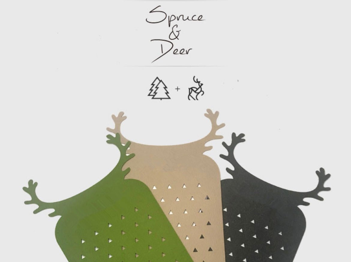 Elevate Your Christmas Decor with Stylish Reindeer Felt Table Mats: Versatile, Minimalist, and Charming Gifts in Green, Black, and Beige. Add a Touch of Holiday Magic to Your Table - Simplidecor