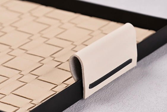 Elevate Your Home with Luxury: Embossed Leather Tray with Sleek Black Metal Accents – A Stylish and Versatile Gift for Every Occasion! - Simplidecor