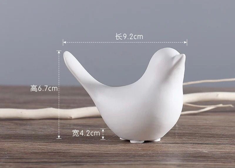 Elevate Your Space with Exquisite Ceramic Bird Figurines – Choose from Black and White for Personalized Combinations in Home, Office, or Study Decor - Simplidecor