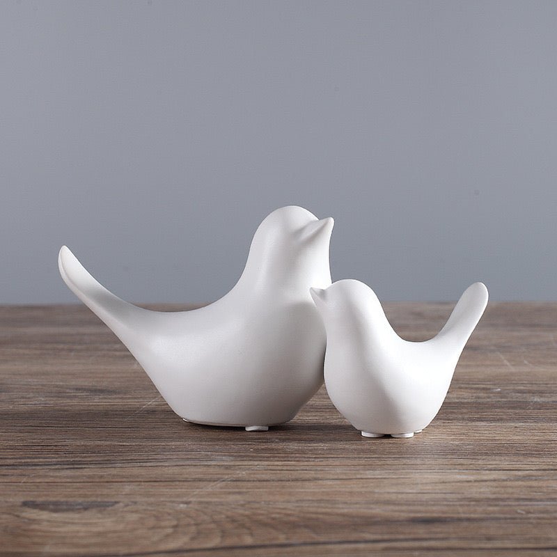 Elevate Your Space with Exquisite Ceramic Bird Figurines – Choose from Black and White for Personalized Combinations in Home, Office, or Study Decor - Simplidecor