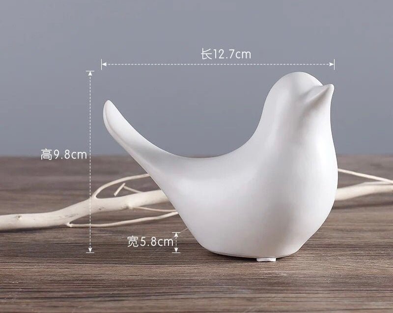 Elevate Your Space with Exquisite Ceramic Bird Figurines – Choose from Black and White for Personalized Combinations in Home, Office, or Study Decor - Simplidecor