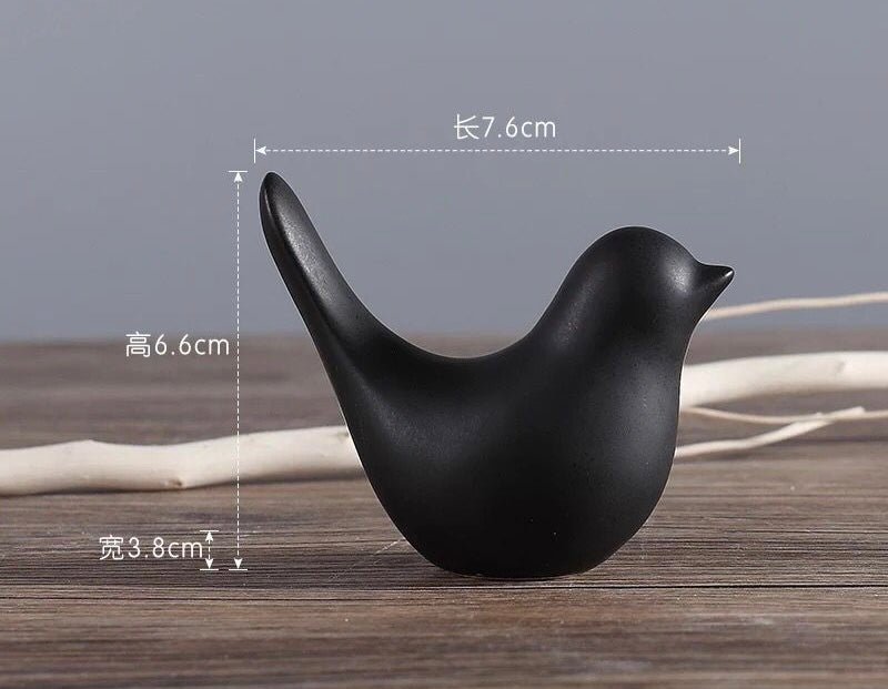 Elevate Your Space with Exquisite Ceramic Bird Figurines – Choose from Black and White for Personalized Combinations in Home, Office, or Study Decor - Simplidecor