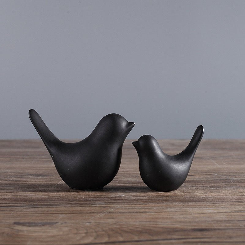Elevate Your Space with Exquisite Ceramic Bird Figurines – Choose from Black and White for Personalized Combinations in Home, Office, or Study Decor - Simplidecor