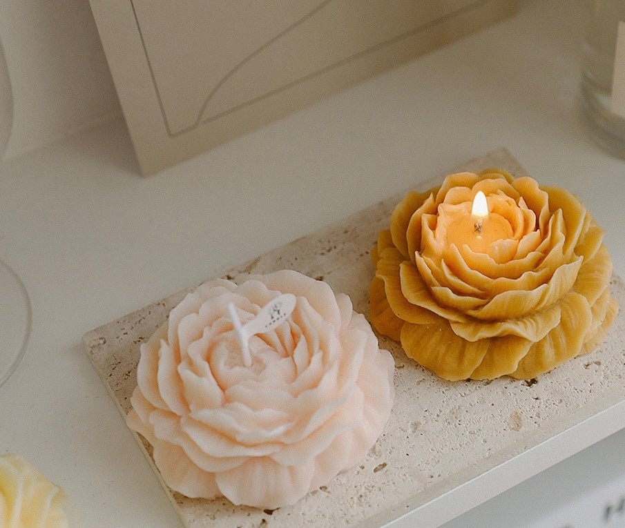 Enhance Special Moments with Handmade Peony - Shaped Candles – Elegant Colors and Scents for Birthdays, Weddings, and Christmas Celebrations! - Simplidecor